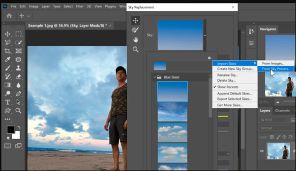Changing sky in Photoshop